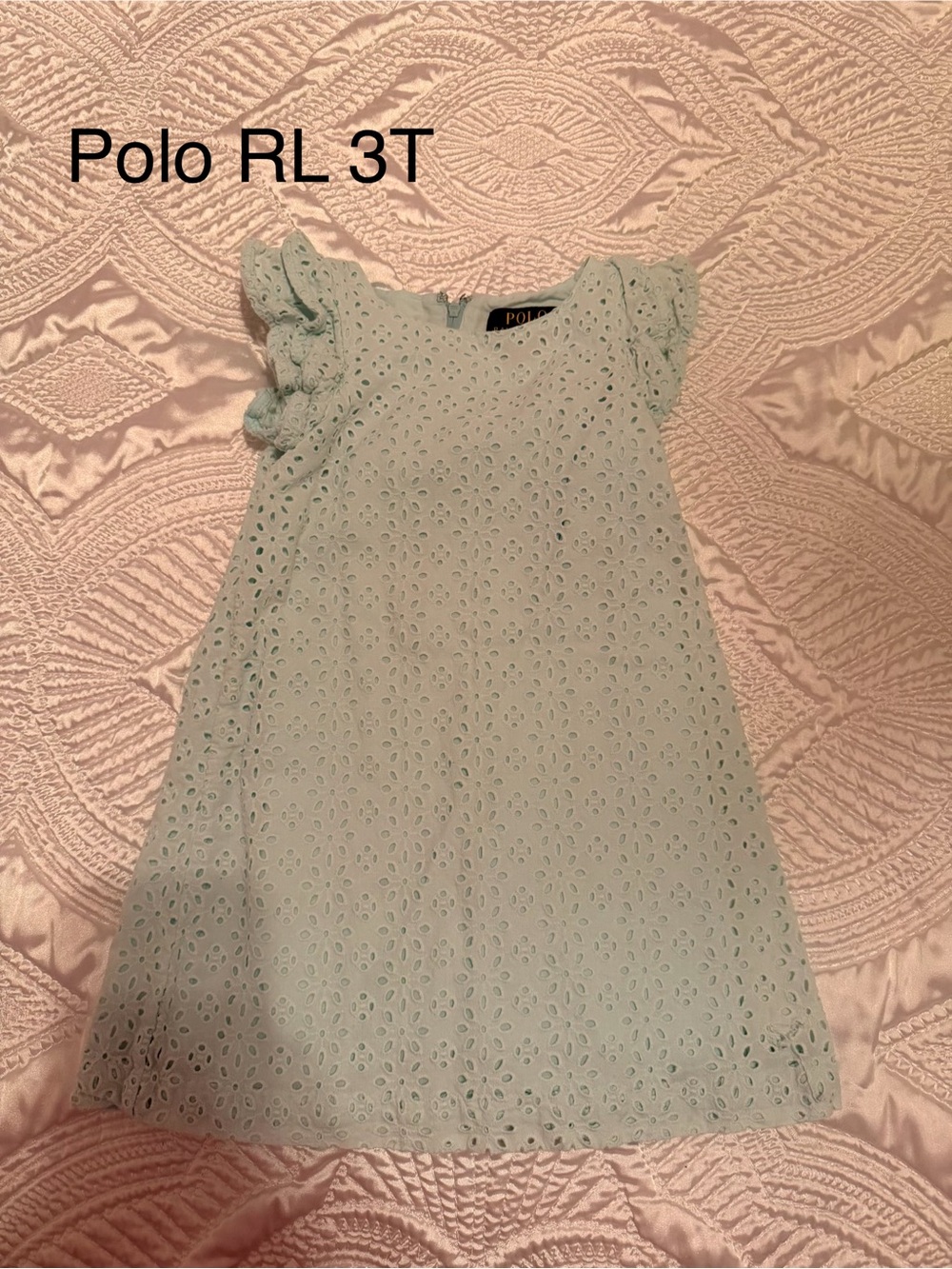 Polo by Ralph Lauren Mint Green Eyelet Dress Girls 3T